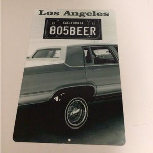 805 Beer Los Angeles metal tin sign plate Lowrider